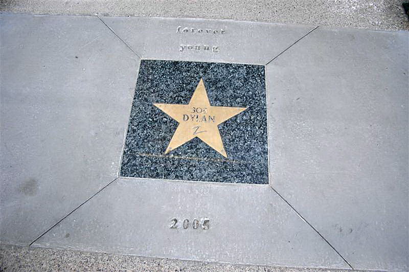 The star in front of Zimmy's - placed in the sidewalk in May 2005